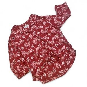 Catalog Favorites Red Maroon Button-Up
